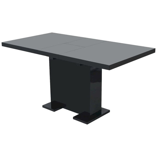 vidaXL Extendable Dining Table High Gloss Black, 243549