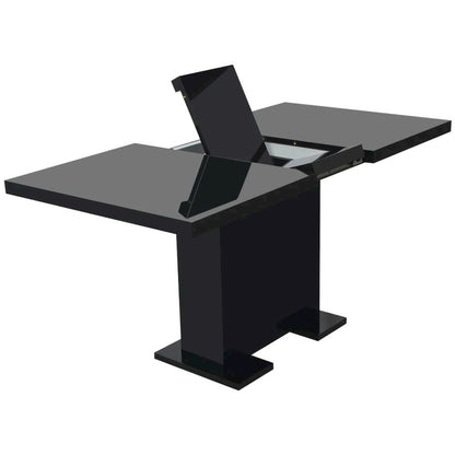 vidaXL Extendable Dining Table High Gloss Black, 243549