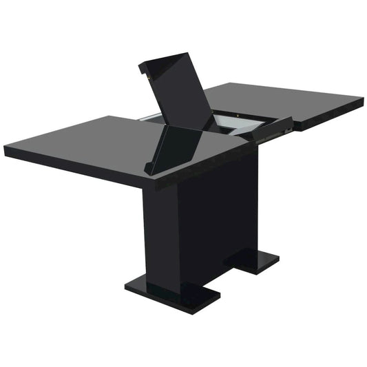 vidaXL Extendable Dining Table High Gloss Black, 243549