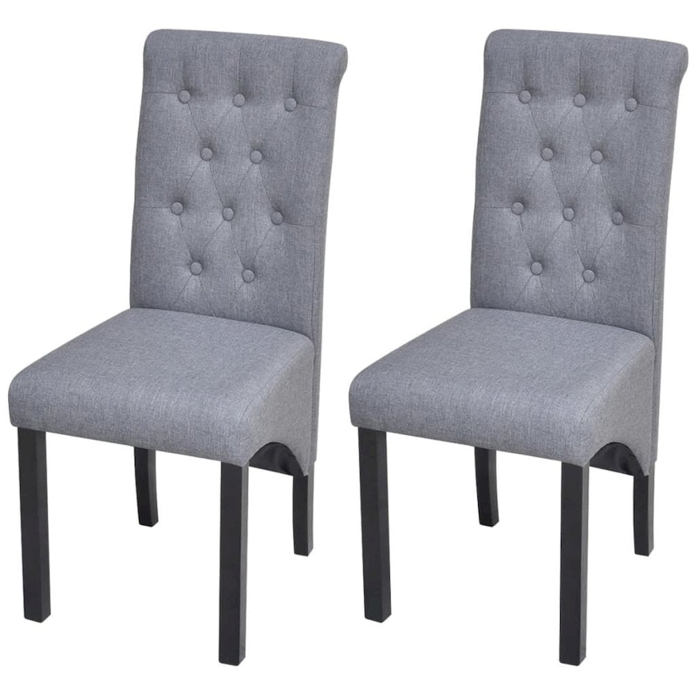 Dining Chair Set of 2 Dark Gray Wooden frame Standard Durable