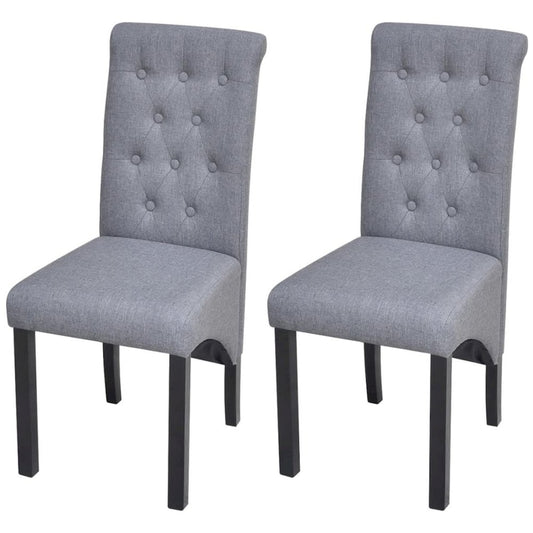 Dining Chair Set of 2 Dark Gray Wooden frame Standard Durable