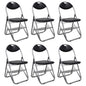 Chair Set of 6 Black Steel frame + faux leather Standard