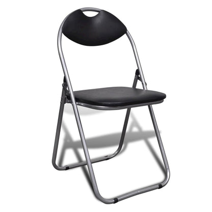 Chair Set of 6 Black Steel frame + faux leather Standard
