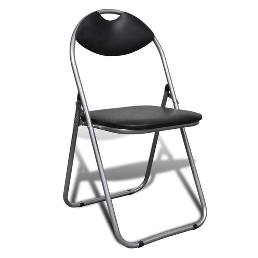 Chair Set of 6 Black Steel frame + faux leather Standard