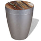 Stool Brown, Silver Solid reclaimed wood, Aluminum Compact