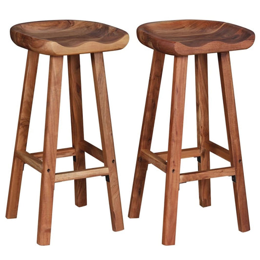vidaXL Bar Stools 2 pcs Solid Acacia Wood, 244247