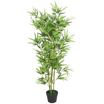 Artificial Plant Green Fabric, Plastic, Iron, Real Bamboo 47.2 in