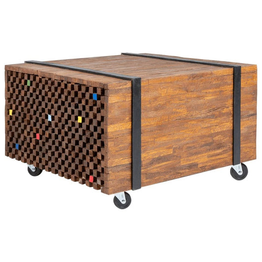 vidaXL Side Table Teak 23.6"x23.6"x15", 244515