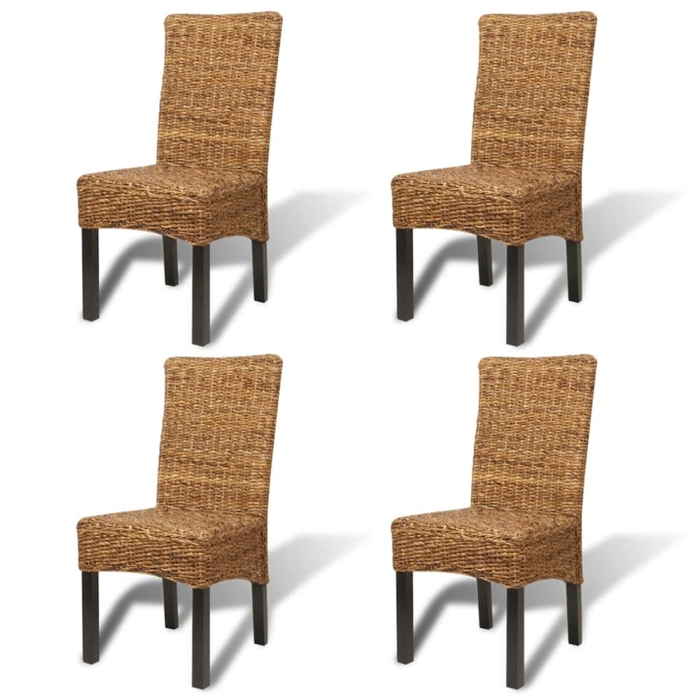vidaXL Dining Chairs 4 pcs Abaca and Solid Mango Wood, 274200