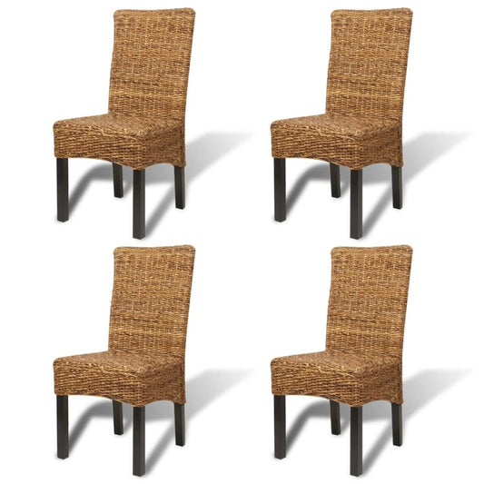 vidaXL Dining Chairs 4 pcs Abaca and Solid Mango Wood, 274200
