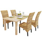 vidaXL Dining Chairs 4 pcs Abaca and Solid Mango Wood, 274200