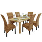 vidaXL Dining Chairs 6 pcs Abaca and Solid Mango Wood, 274201