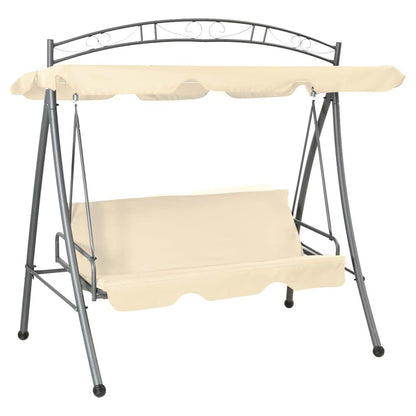 Garden Swing Seat Sand White Powder-Coated Steel Large