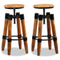 Bar Stool Set of 2 Brown and black