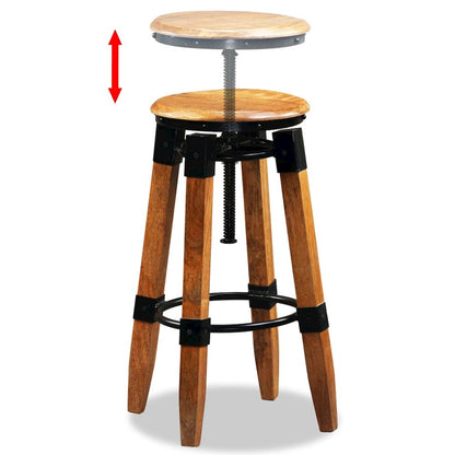 Bar Stool Set of 2 Brown and black
