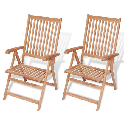 vidaXL Reclining Garden Chairs 2 pcs Solid Teak Wood, 43029