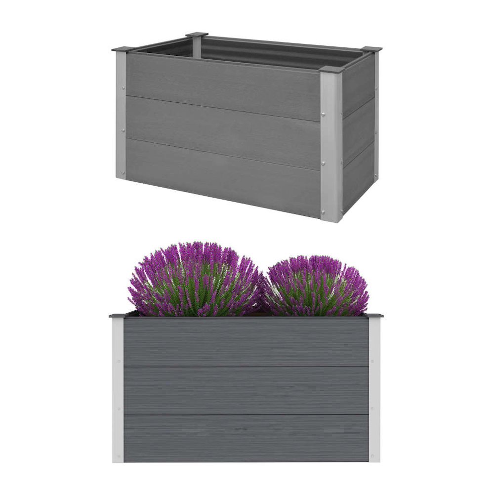 vidaXL Garden Raised Bed WPC 39.4"x19.7"x21.3" Gray