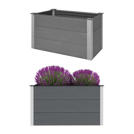 vidaXL Garden Raised Bed WPC 39.4"x19.7"x21.3" Gray