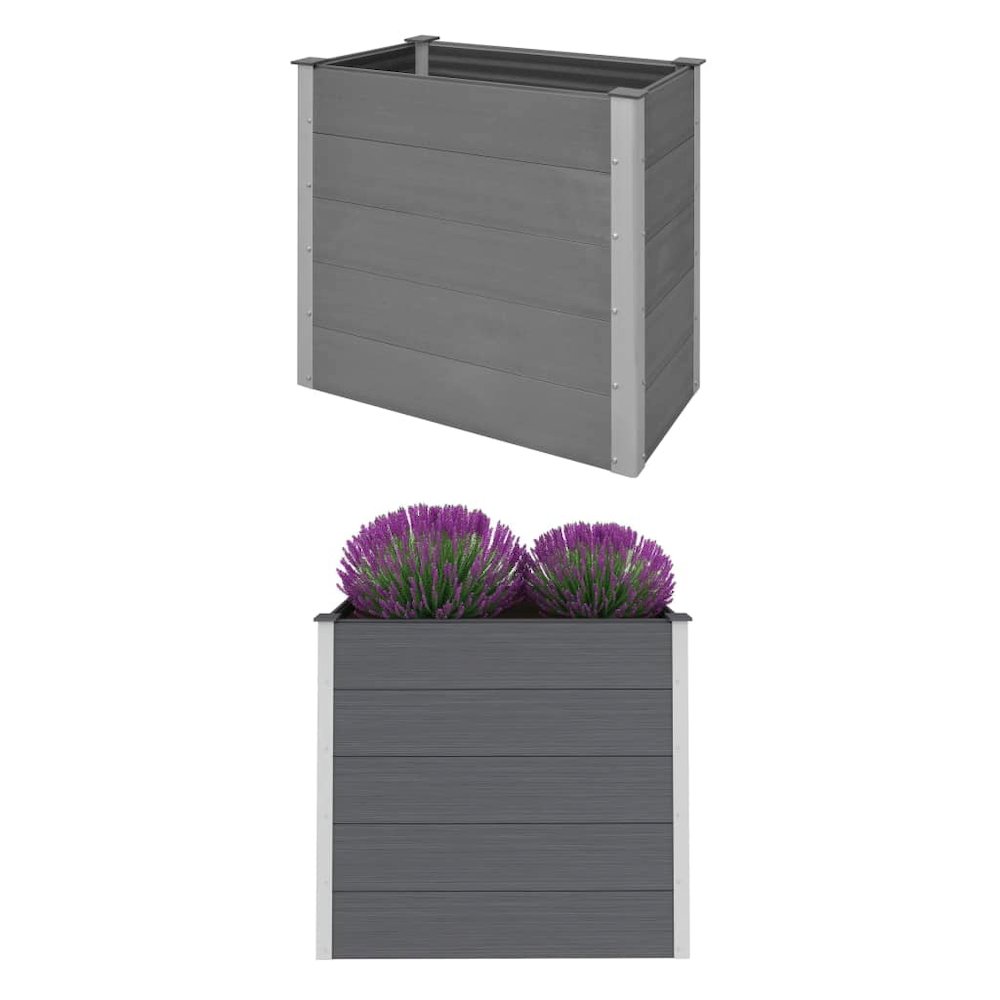 vidaXL Garden Raised Bed WPC 39.4"x19.7"x35.8" Gray
