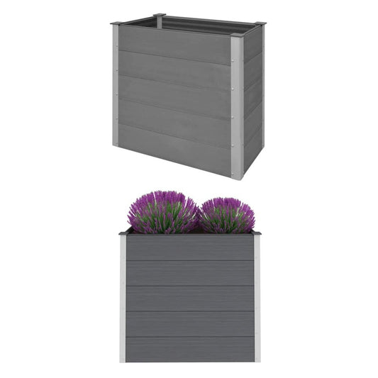 vidaXL Garden Raised Bed WPC 39.4"x19.7"x35.8" Gray