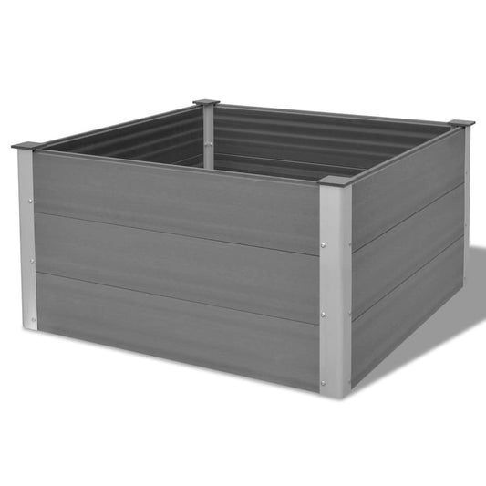 vidaXL Garden Raised Bed WPC 39.4"x39.4"x21.3" Gray