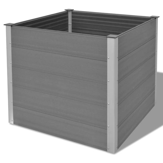 vidaXL Garden Raised Bed WPC 39.4"x39.4"x35.8" Gray