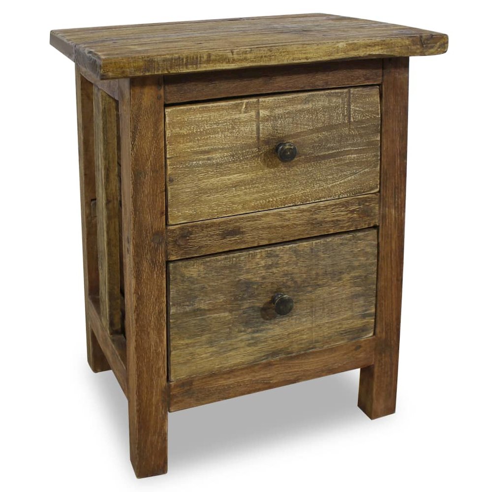 Nightstand Brown Solid Mahogany Wood 15.7x11.8x20.1 in