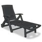 Sun Lounger Anthracite Plastic Standard Foldable Sun Lounger