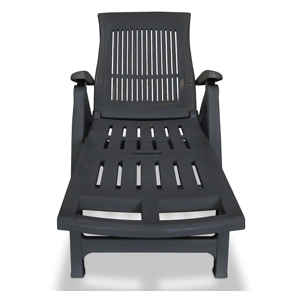 Sun Lounger Anthracite Plastic Standard Foldable Sun Lounger