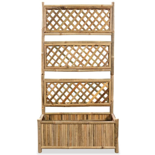 Garden Raised Bed with Trellis Bamboo 27.6"