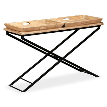vidaXL Console Table Solid Mango Wood 51.2"x15.7"x31.5"