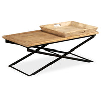vidaXL Coffee Table Solid Mango Wood 43.3"x21.7"x16.5", 244898