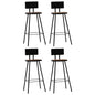 Bar Chair Set of 4 Dark Brown, Black