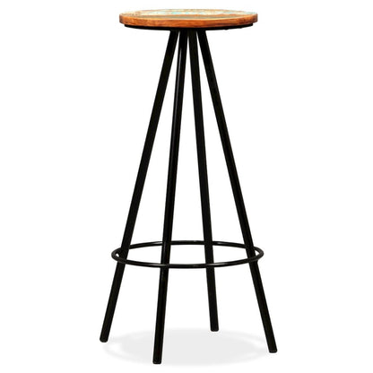 Bar Stool Set of 2 Multicoloured Solid reclaimed wood and steel