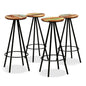 Bar Stool Set of 4 Varied Reclaimed Wood Standard Industrial
