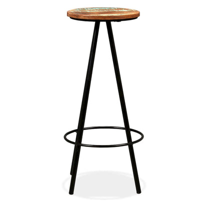 Bar Stool Set of 4 Varied Reclaimed Wood Standard Industrial