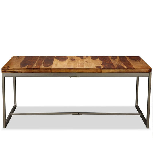 vidaXL Dining Table Solid Sheesham Wood and Steel 70.9", 244797