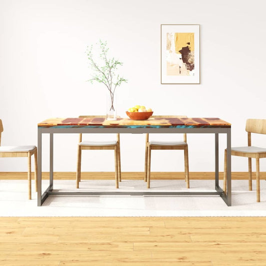 vidaXL Dining Table Solid Sheesham Wood and Steel 70.9", 244797