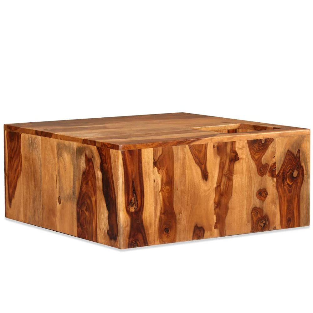 vidaXL Coffee Table Solid Sheesham Wood 27.6"x27.6"x11.8", 244927