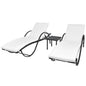 Sunlounger Set of 5 Black and cream white
