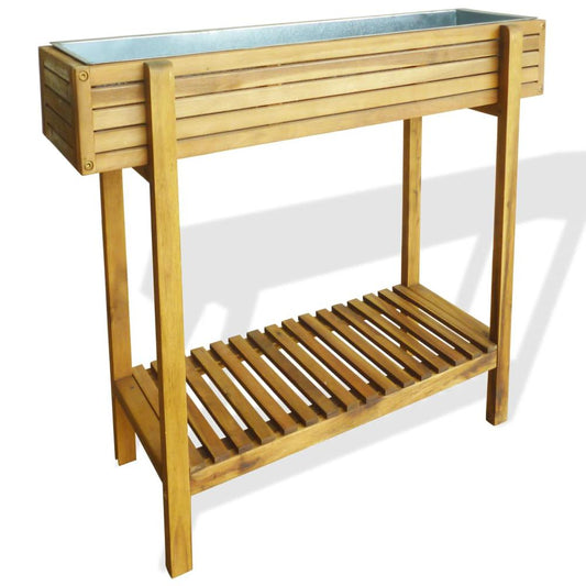 vidaXL Raised Garden Raised Bed Solid Acacia Wood and Zinc, 43793