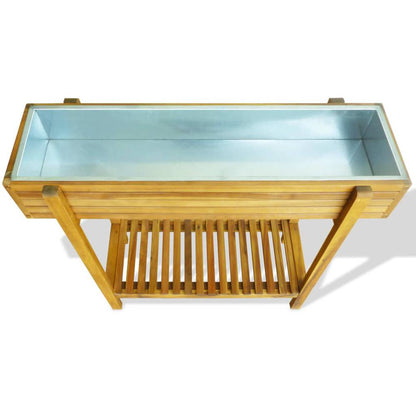 vidaXL Raised Garden Raised Bed Solid Acacia Wood and Zinc, 43793