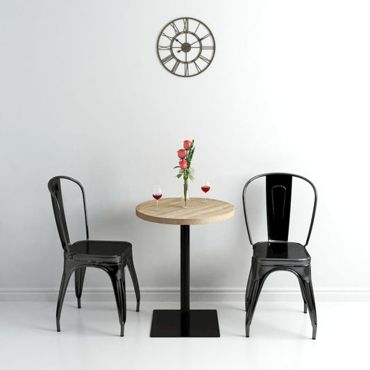 vidaXL Bistro Table MDF and Steel Round 23.6"x29.5" Oak Color, 245612