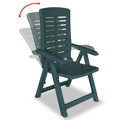 Garden Chair Set of 4 Green Plastic Standard Foldable