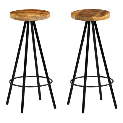 vidaXL Bar Stools 2 pcs Solid Mango Wood, 246238