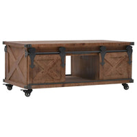 vidaXL Coffee Table Solid Fir Wood 35.8"x20.1"x15" Brown, 246119