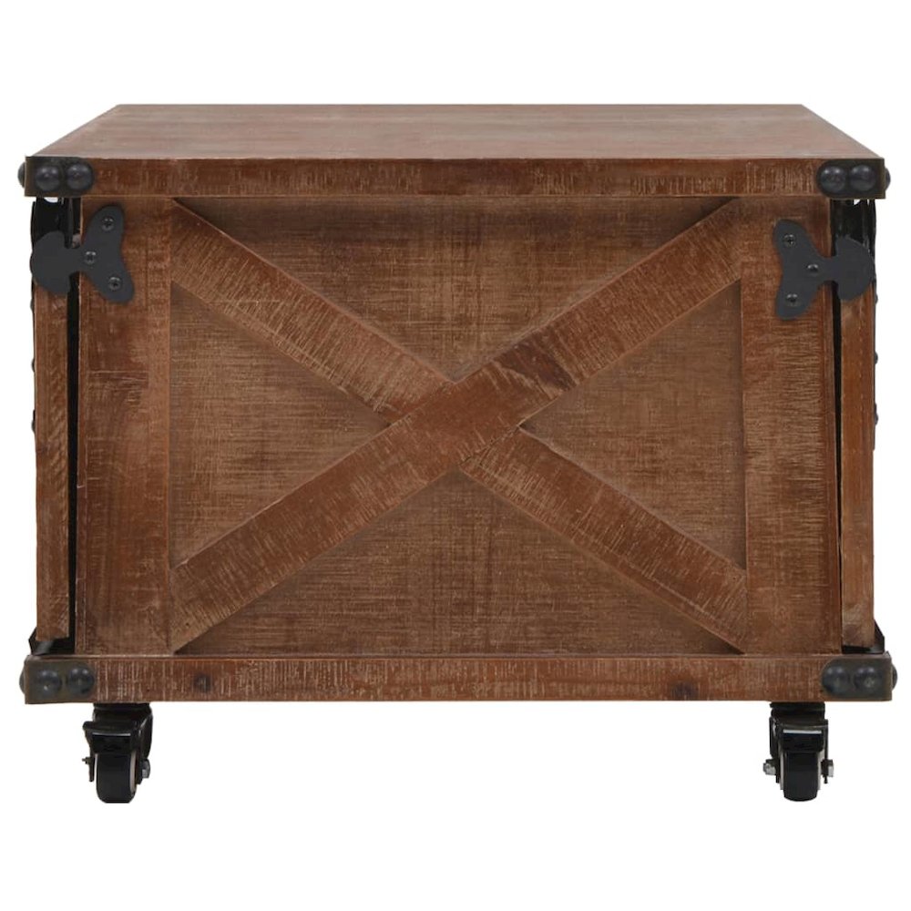 vidaXL Coffee Table Solid Fir Wood 35.8"x20.1"x15" Brown, 246119