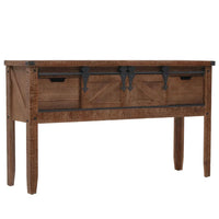 vidaXL Console Table Solid Fir Wood 51.8"x14"x29.5" Brown, 246121
