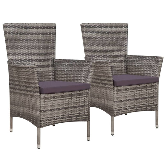 Dining Chair Set of 2 Gray and dark gray