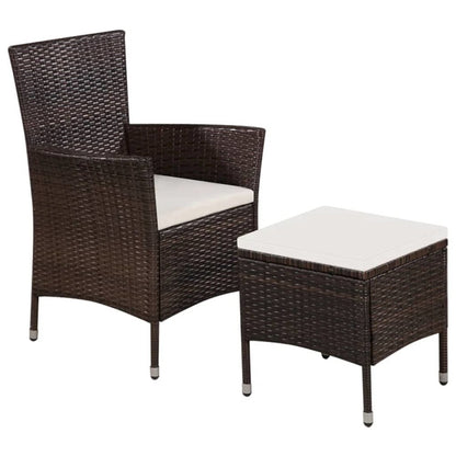 Dining Chair With Stool Brown, Cream White